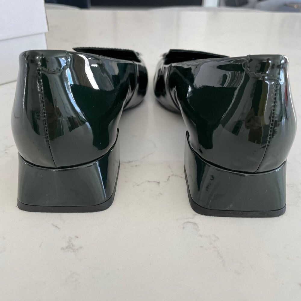 Geox Respira Vivyanne Italian Patent Leather Shoes Dark Forest Green Sz 10 NIB - Picture 4 of 12